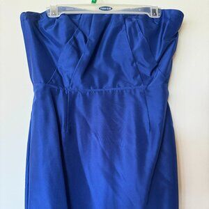 J Crew Strapless Blue Silk Dress